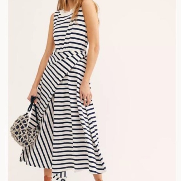 Free People Capri Striped Midi Dress NWT - Picture 1 of 4